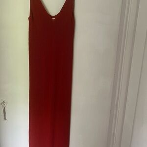 Leith Red V-Neck Sheath Maxi Dress
